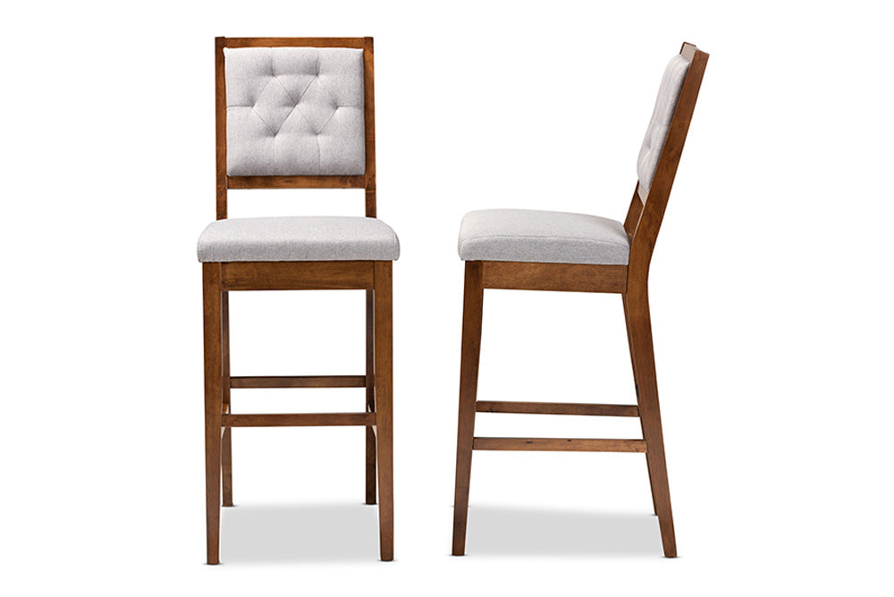 Baxton Studio - Gideon Barstool Set of 2 - RH2083BP-Grey/Walnut-BS view 3