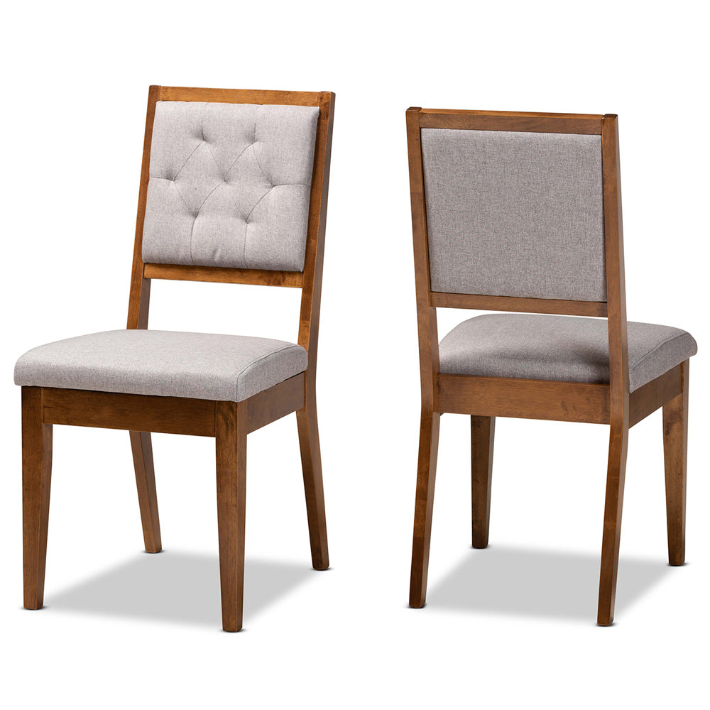 Baxton Studio - Gideon Set of 2 Dining Chairs in Grey/Walnut Brown - RH2083C-Grey/Walnut-DC-2PK view 1
