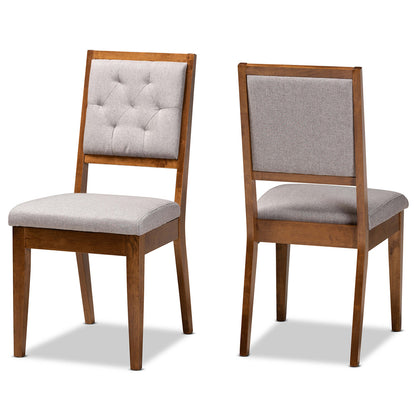 Baxton Studio - Gideon Set of 2 Dining Chairs in Grey/Walnut Brown - RH2083C-Grey/Walnut-DC-2PK view 1