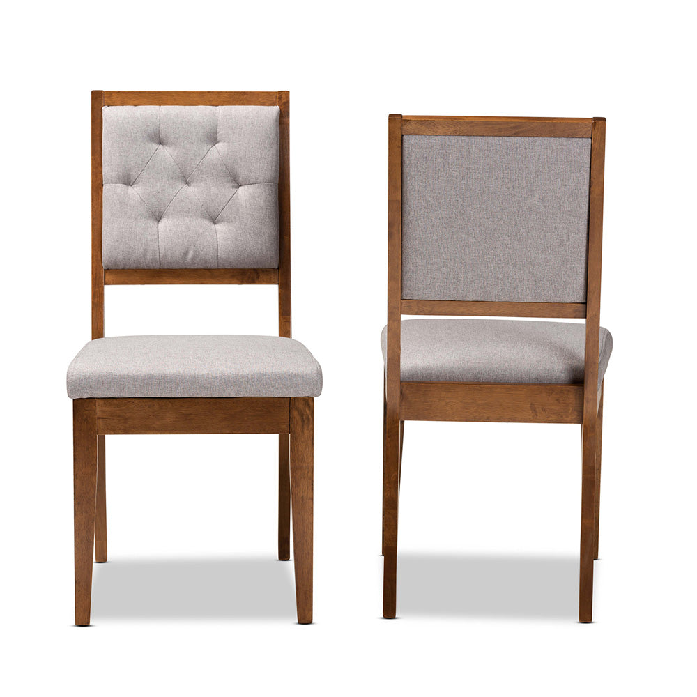 Baxton Studio - Gideon Set of 2 Dining Chairs in Grey/Walnut Brown - RH2083C-Grey/Walnut-DC-2PK view 2