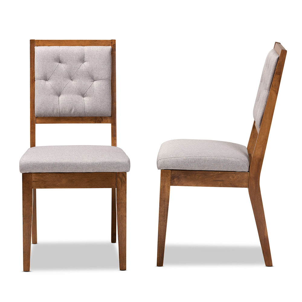 Baxton Studio - Gideon Set of 2 Dining Chairs in Grey/Walnut Brown - RH2083C-Grey/Walnut-DC-2PK view 3