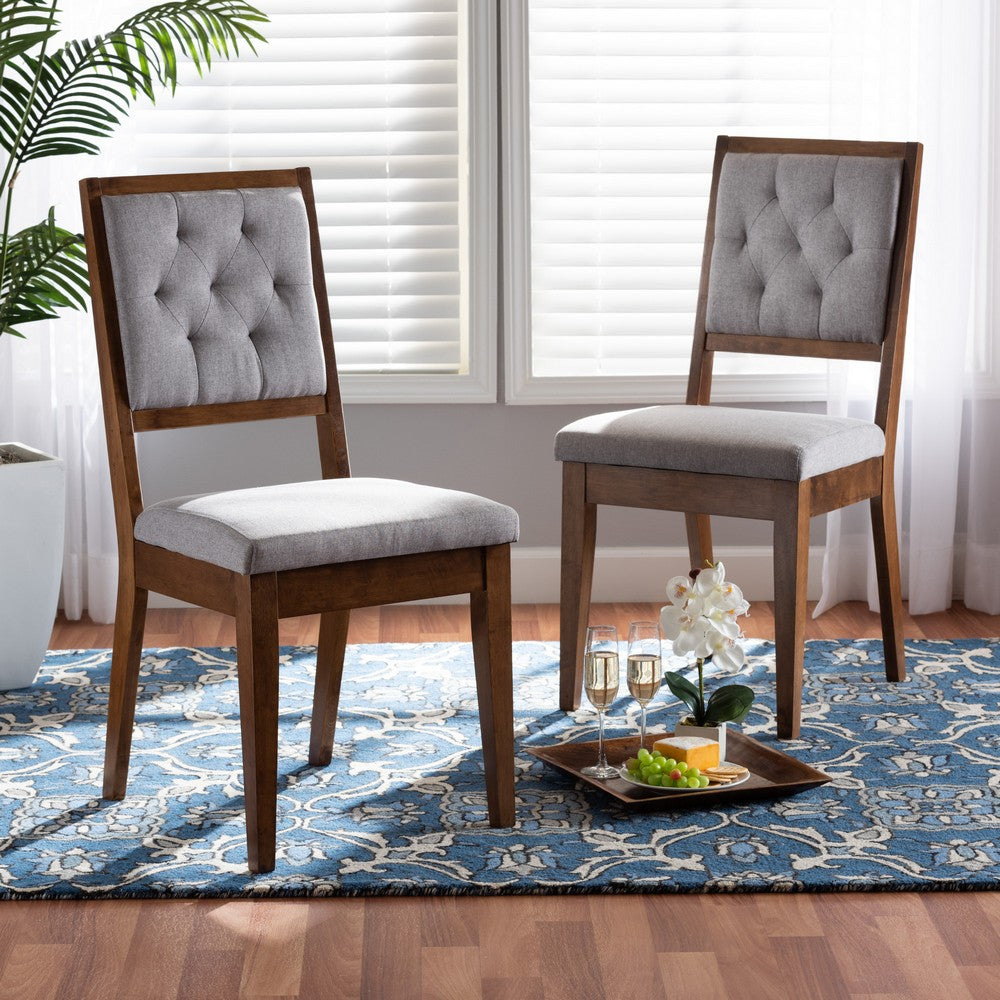 Baxton Studio - Gideon Set of 2 Dining Chairs in Grey/Walnut Brown - RH2083C-Grey/Walnut-DC-2PK view 7