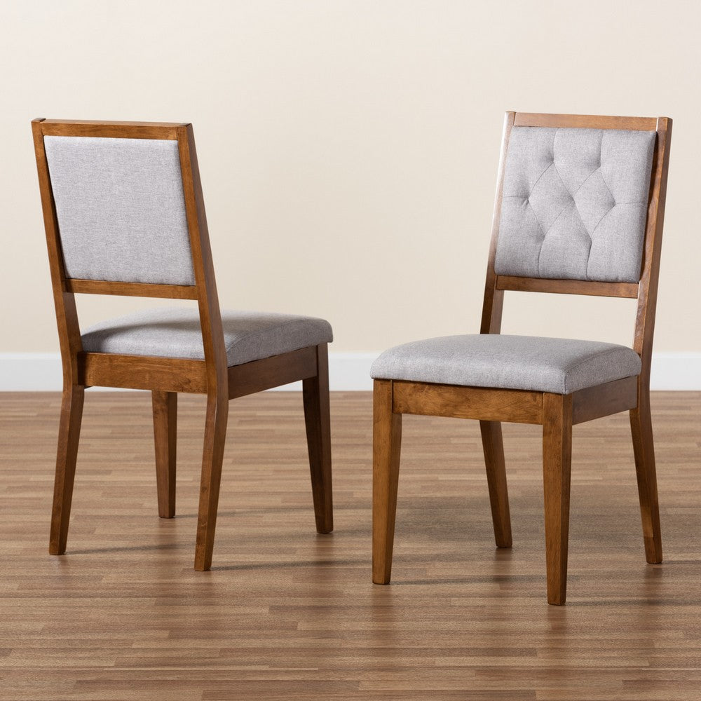 Baxton Studio - Gideon Set of 2 Dining Chairs in Grey/Walnut Brown - RH2083C-Grey/Walnut-DC-2PK view 8