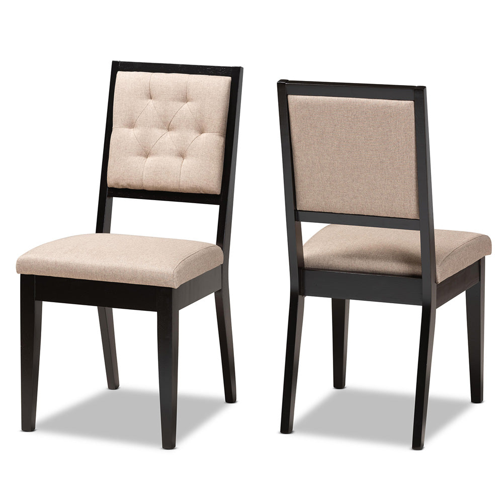 Baxton Studio - Gideon Set of 2 Dining Chairs in Sand/Dark Brown - RH2083C-Sand/Dark Brown-DC-2PK view 1