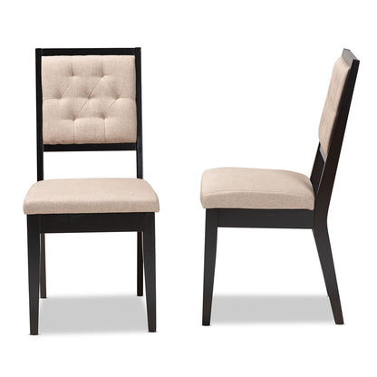 Baxton Studio - Gideon Set of 2 Dining Chairs in Sand/Dark Brown - RH2083C-Sand/Dark Brown-DC-2PK view 3