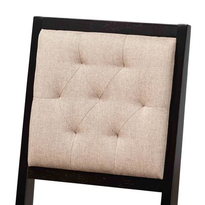Baxton Studio - Gideon Set of 2 Dining Chairs in Sand/Dark Brown - RH2083C-Sand/Dark Brown-DC-2PK view 4