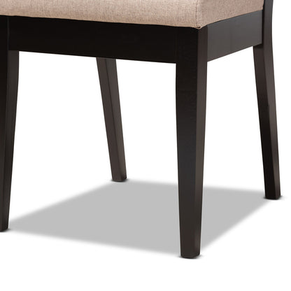 Baxton Studio - Gideon Set of 2 Dining Chairs in Sand/Dark Brown - RH2083C-Sand/Dark Brown-DC-2PK view 5