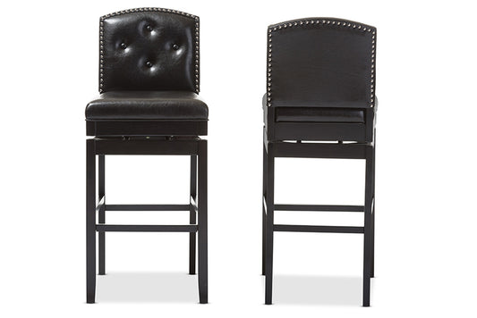 Baxton Studio - Ginaro Barstool Set of 2 - BBT5220-Brown Stool view 1