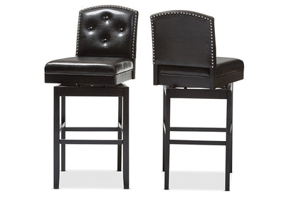 Baxton Studio - Ginaro Barstool Set of 2 - BBT5220-Brown Stool view 2