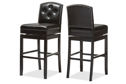 Baxton Studio - Ginaro Barstool Set of 2 - BBT5220-Brown Stool view 3