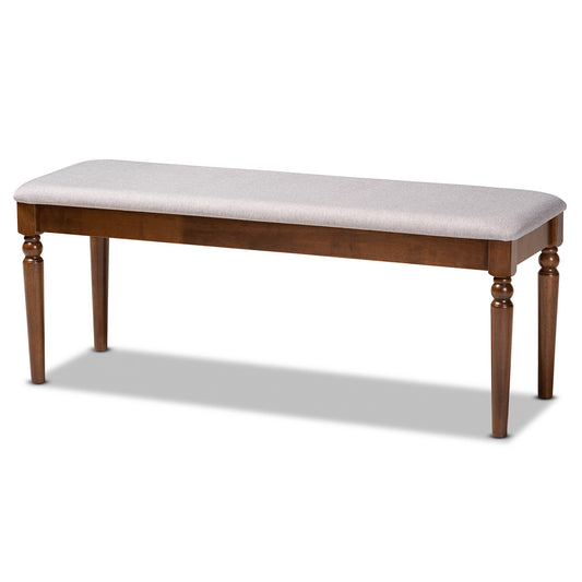 Baxton Studio - Giovanni Dining Bench in Grey/Walnut - RH038-Grey/Walnut-Dining Bench view 1