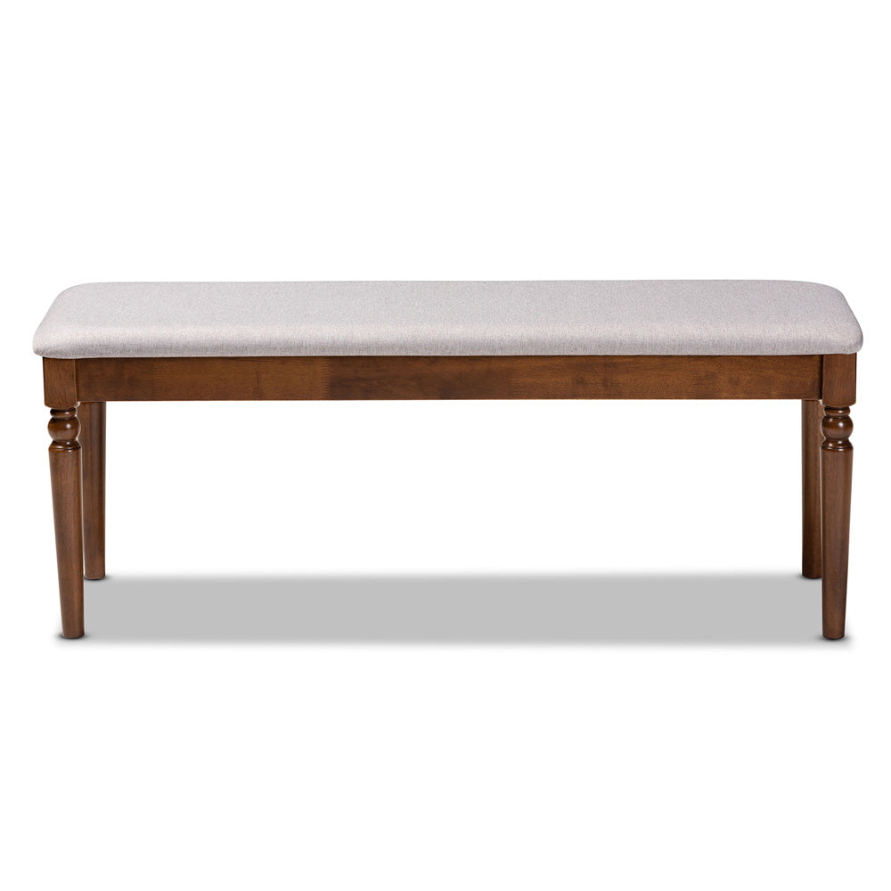 Baxton Studio - Giovanni Dining Bench in Grey/Walnut - RH038-Grey/Walnut-Dining Bench view 2