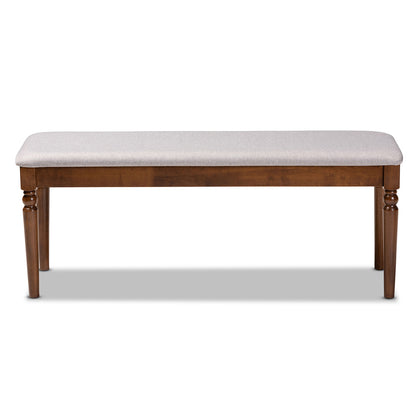 Baxton Studio - Giovanni Dining Bench in Grey/Walnut - RH038-Grey/Walnut-Dining Bench view 2