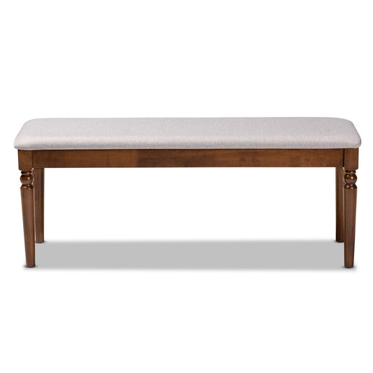 Baxton Studio - Giovanni Dining Bench in Grey/Walnut - RH038-Grey/Walnut-Dining Bench view 2
