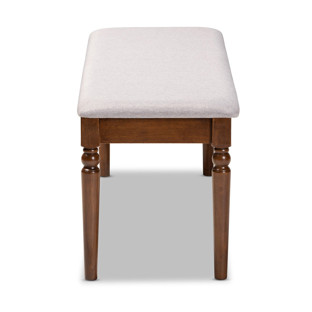 Baxton Studio - Giovanni Dining Bench in Grey/Walnut - RH038-Grey/Walnut-Dining Bench view 3