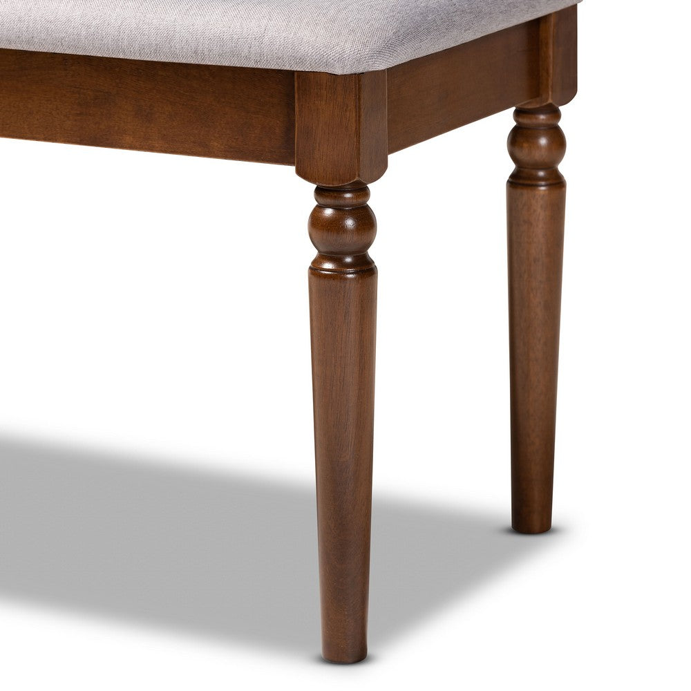Baxton Studio - Giovanni Dining Bench in Grey/Walnut - RH038-Grey/Walnut-Dining Bench view 4