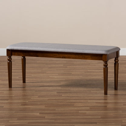 Baxton Studio - Giovanni Dining Bench in Grey/Walnut - RH038-Grey/Walnut-Dining Bench view 6