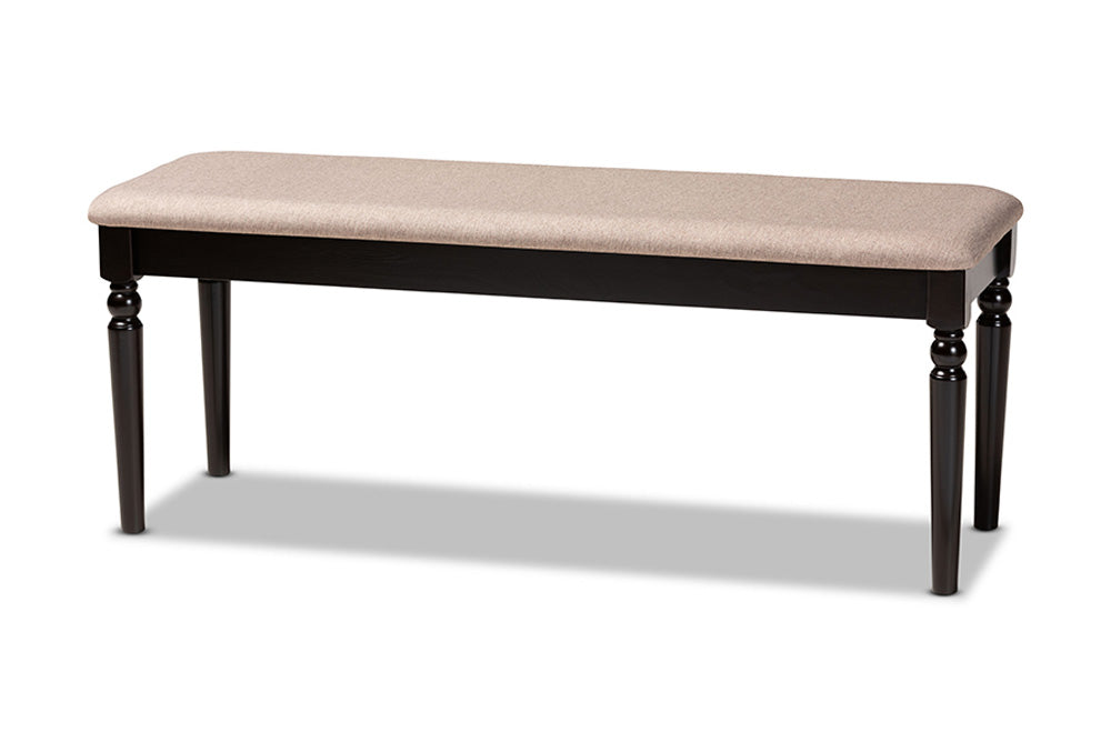 Baxton Studio - Giovanni Dining Bench - RH038-Sand/Dark Brown-Dining Bench view 1