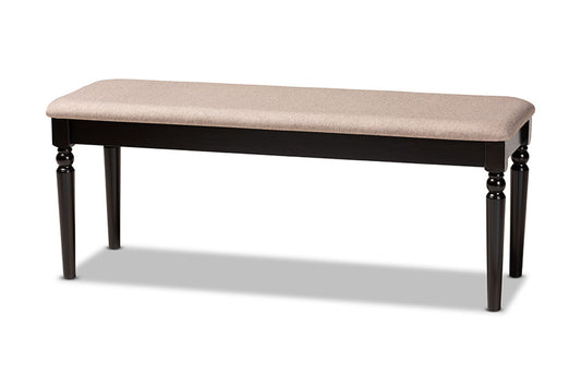 Baxton Studio - Giovanni Dining Bench - RH038-Sand/Dark Brown-Dining Bench view 1