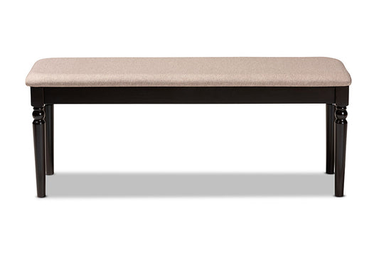 Baxton Studio - Giovanni Dining Bench - RH038-Sand/Dark Brown-Dining Bench view 2