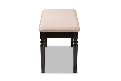 Baxton Studio - Giovanni Dining Bench - RH038-Sand/Dark Brown-Dining Bench view 3