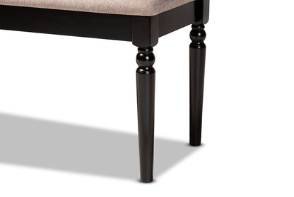 Baxton Studio - Giovanni Dining Bench - RH038-Sand/Dark Brown-Dining Bench view 4