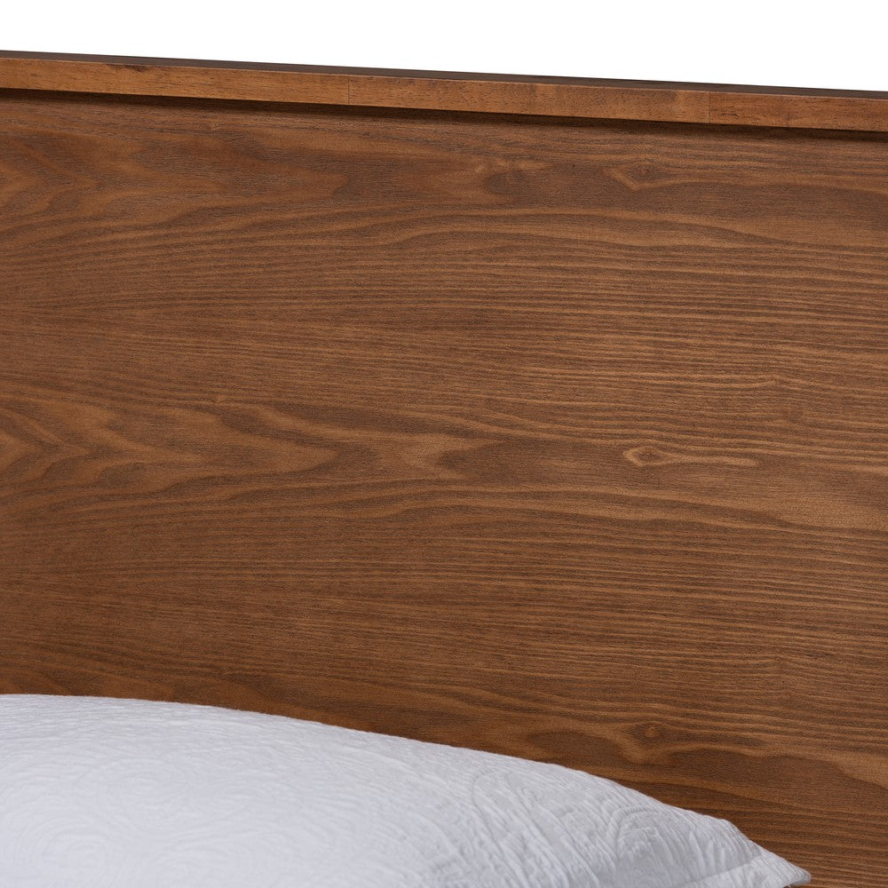 Baxton Studio - Gisa Twin Size Bed in Walnut Brown - Gisa-Ash Walnut-Twin view 4