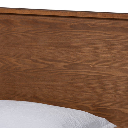 Baxton Studio - Gisa Twin Size Bed in Walnut Brown - Gisa-Ash Walnut-Twin view 4