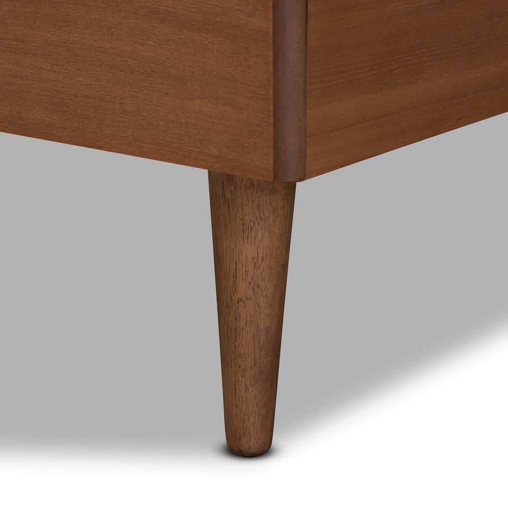 Baxton Studio - Gisa Twin Size Bed in Walnut Brown - Gisa-Ash Walnut-Twin view 5
