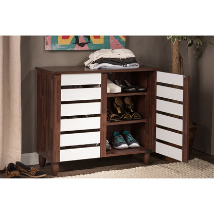 Baxton Studio - Gisela Shoe Cabinet in Brown - SC865512-Dirty Oak view 5