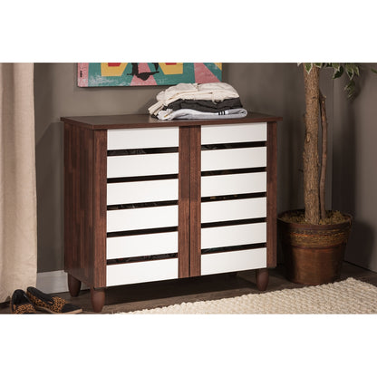 Baxton Studio - Gisela Shoe Cabinet in Brown - SC865512-Dirty Oak view 6