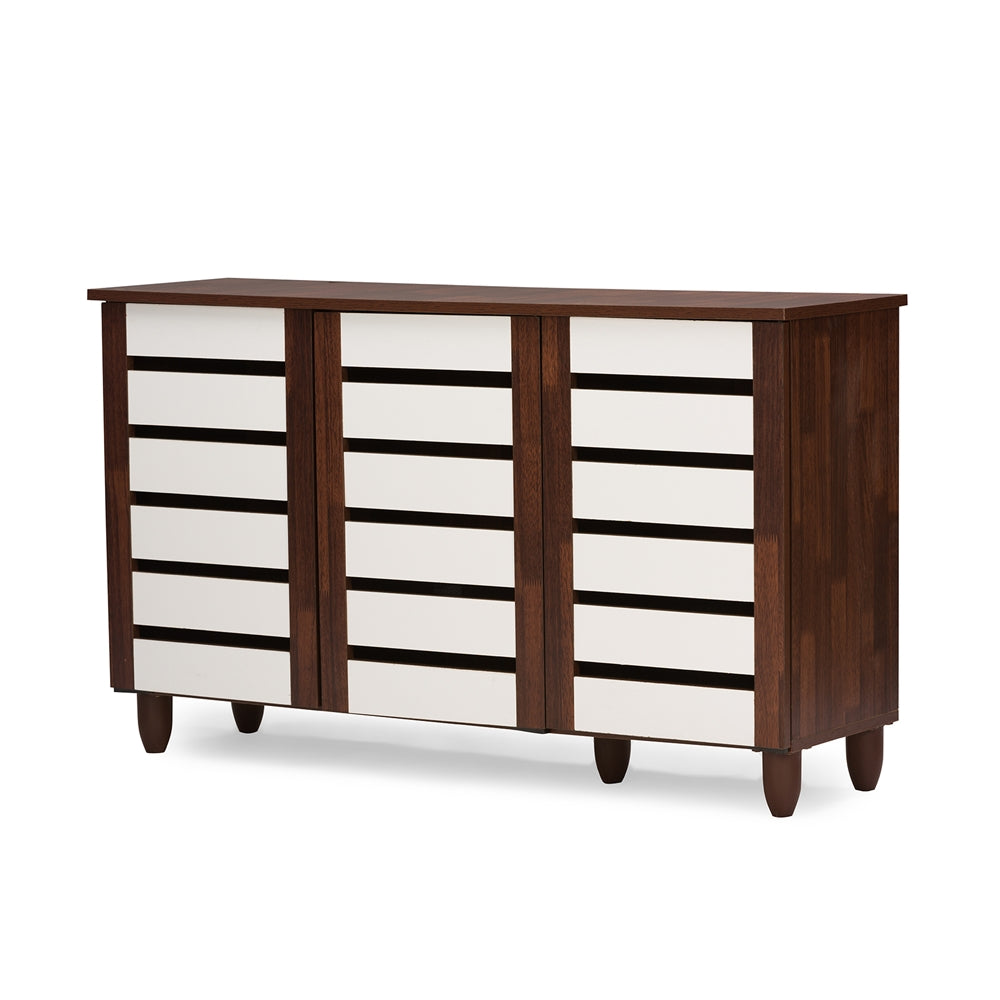 Baxton Studio - Gisela Shoe Cabinet in Brown - SC865513-Dirty Oak view 1