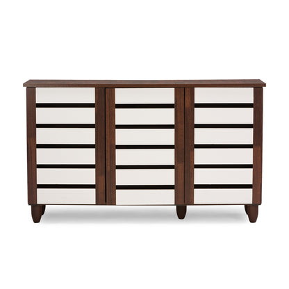 Baxton Studio - Gisela Shoe Cabinet in Brown - SC865513-Dirty Oak view 2