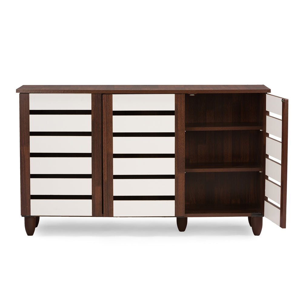 Baxton Studio - Gisela Shoe Cabinet in Brown - SC865513-Dirty Oak view 3