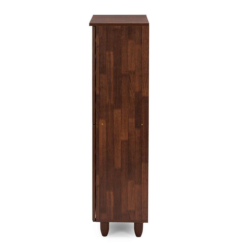 Baxton Studio - Gisela Shoe Cabinet in Brown/White - SC865514-Dirty Oak/White view 6