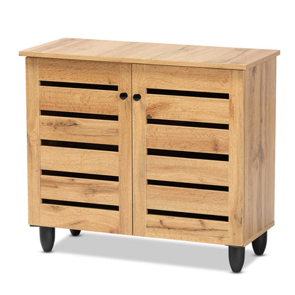 Baxton Studio - Gisela Shoe Cabinet in Oak Brown/Black - SC865512M-Wotan Oak view 1