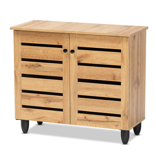Baxton Studio - Gisela Shoe Cabinet in Oak Brown/Black - SC865512M-Wotan Oak view 1