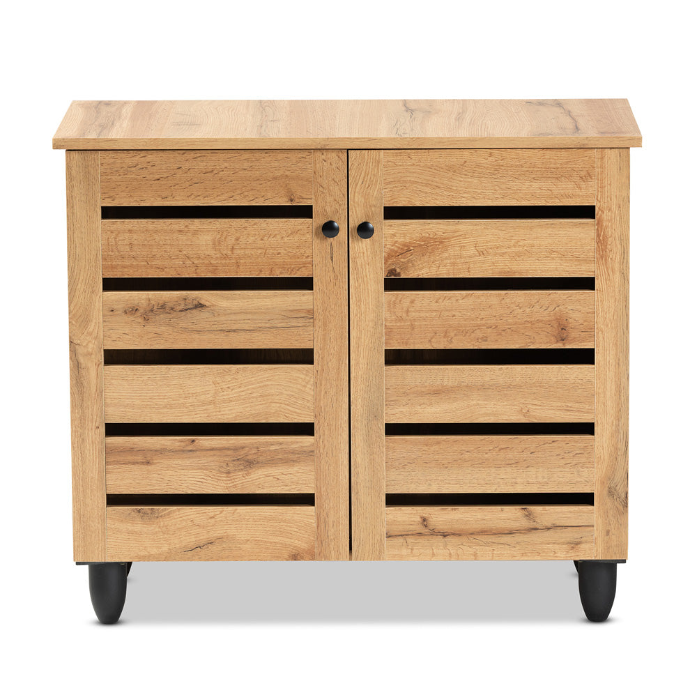 Baxton Studio - Gisela Shoe Cabinet in Oak Brown/Black - SC865512M-Wotan Oak view 3