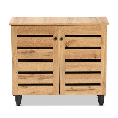 Baxton Studio - Gisela Shoe Cabinet in Oak Brown/Black - SC865512M-Wotan Oak view 3