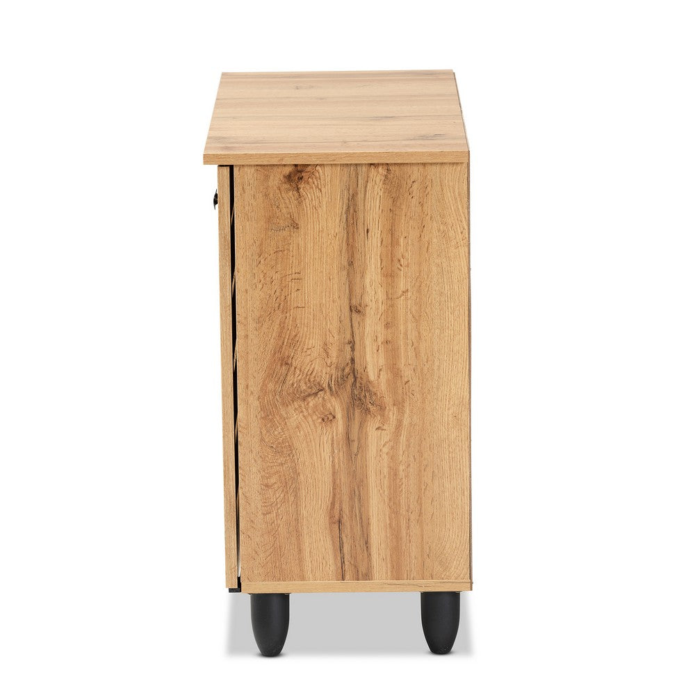 Baxton Studio - Gisela Shoe Cabinet in Oak Brown/Black - SC865512M-Wotan Oak view 4