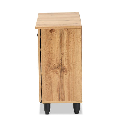 Baxton Studio - Gisela Shoe Cabinet in Oak Brown/Black - SC865512M-Wotan Oak view 4
