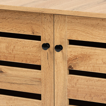 Baxton Studio - Gisela Shoe Cabinet in Oak Brown/Black - SC865512M-Wotan Oak view 5