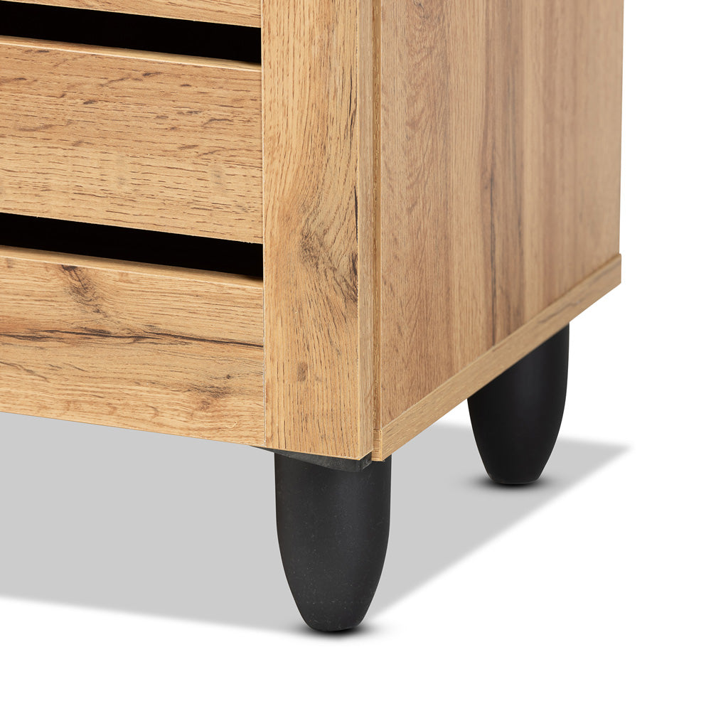 Baxton Studio - Gisela Shoe Cabinet in Oak Brown/Black - SC865512M-Wotan Oak view 6