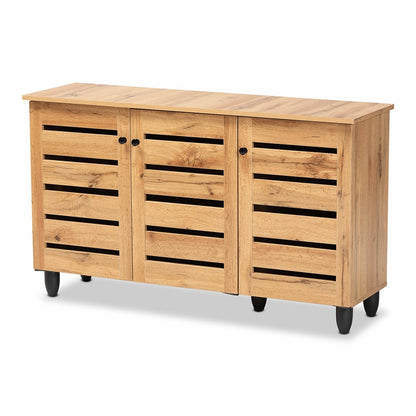 Baxton Studio - Gisela Shoe Cabinet in Oak Brown/Black - SC865513M-Wotan Oak view 1