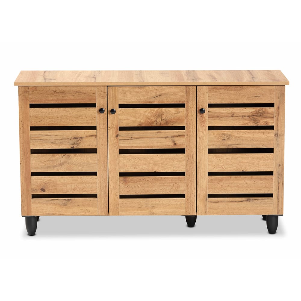 Baxton Studio - Gisela Shoe Cabinet in Oak Brown/Black - SC865513M-Wotan Oak view 3