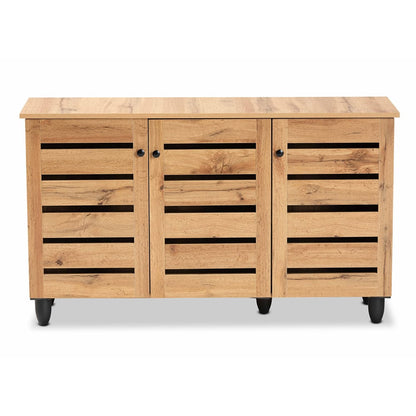 Baxton Studio - Gisela Shoe Cabinet in Oak Brown/Black - SC865513M-Wotan Oak view 3