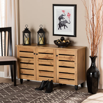Baxton Studio - Gisela Shoe Cabinet in Oak Brown/Black - SC865513M-Wotan Oak view 7