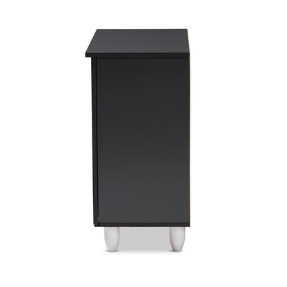 Baxton Studio - Gisela Shoe Cabinet in Oak/Dark Gray - SC865512M-Sonama Oak/Dark Grey-Shoe Cabinet view 4