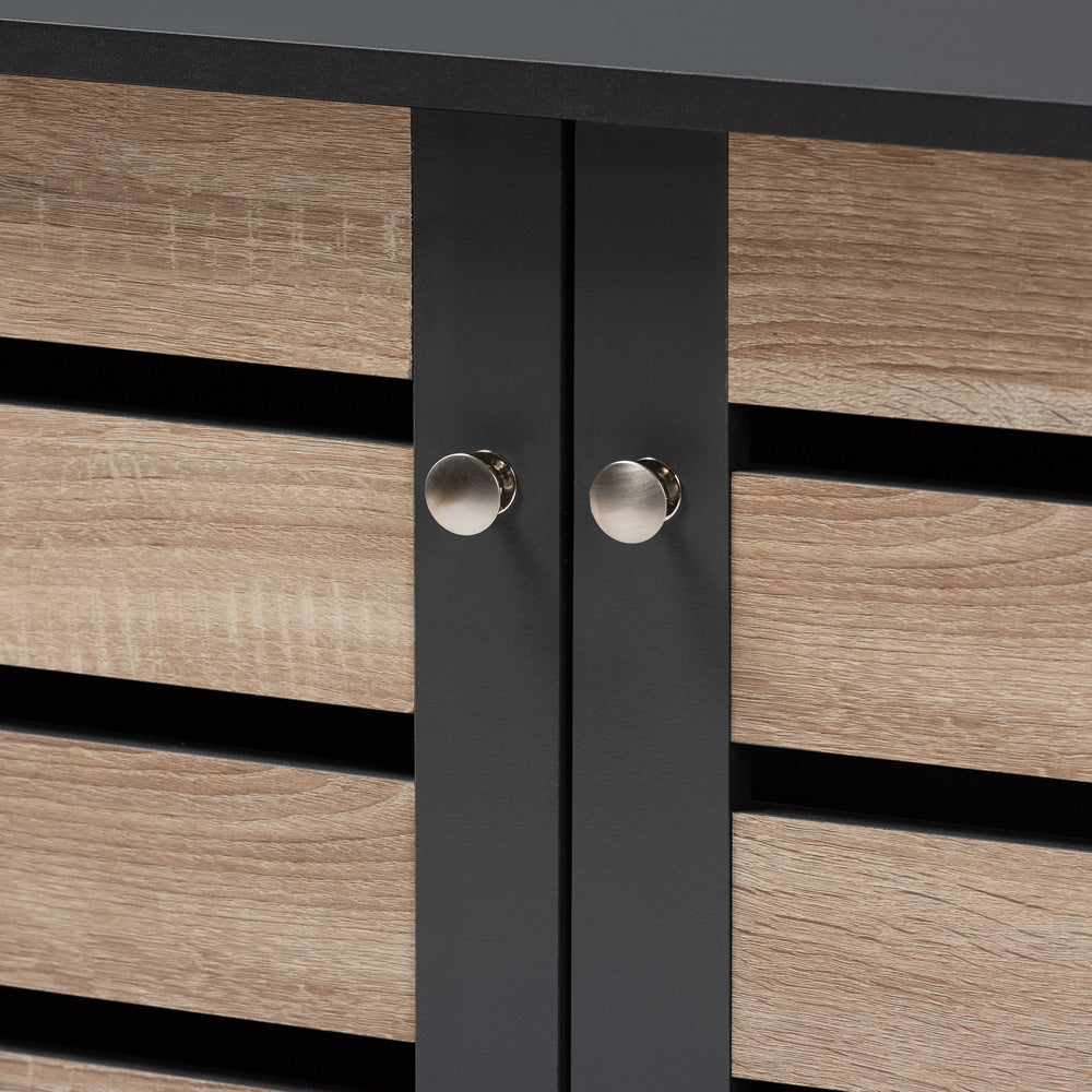 Baxton Studio - Gisela Shoe Cabinet in Oak/Dark Gray - SC865512M-Sonama Oak/Dark Grey-Shoe Cabinet view 5