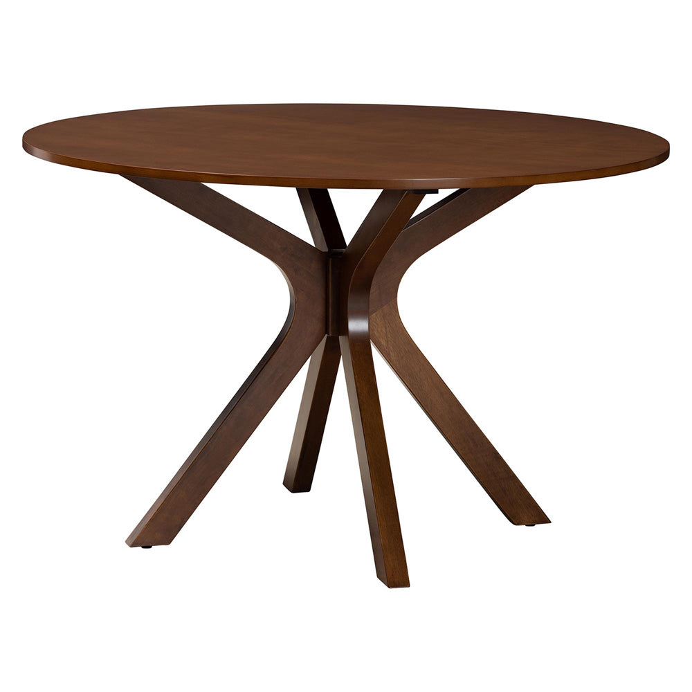 Baxton Studio - Giuliana Dining Set in Walnut Brown/Brown - RH253C-Walnut Rattan-Round-7PC Dining Set view 3